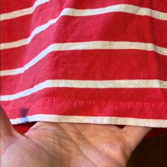 J. Crew Red and White Striped Short Sleeve Tee - Picture 5 of 6